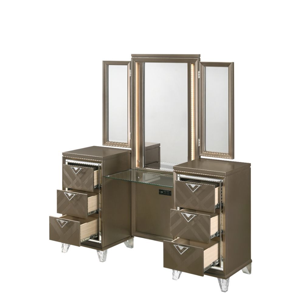 Skylar - Vanity Desk - Led & Dark Champagne - Urban Living Furniture (Los Angeles, CA)
