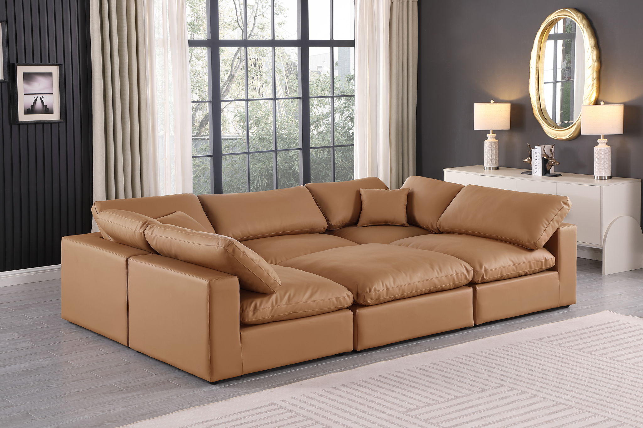 Comfy - 6 Piece Faux Leather Sectional - Urban Living Furniture (Los Angeles, CA)