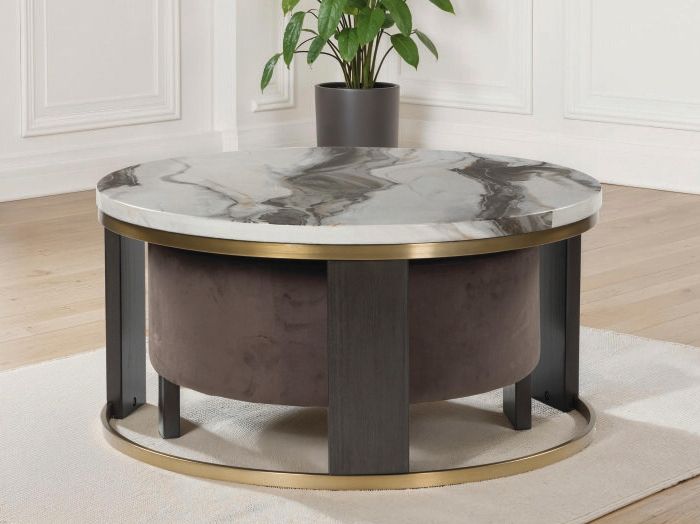 Jazmore - Brown / Brass Finish - Nesting Cocktail Tables (Set of 2) - Urban Living Furniture (Los Angeles, CA)