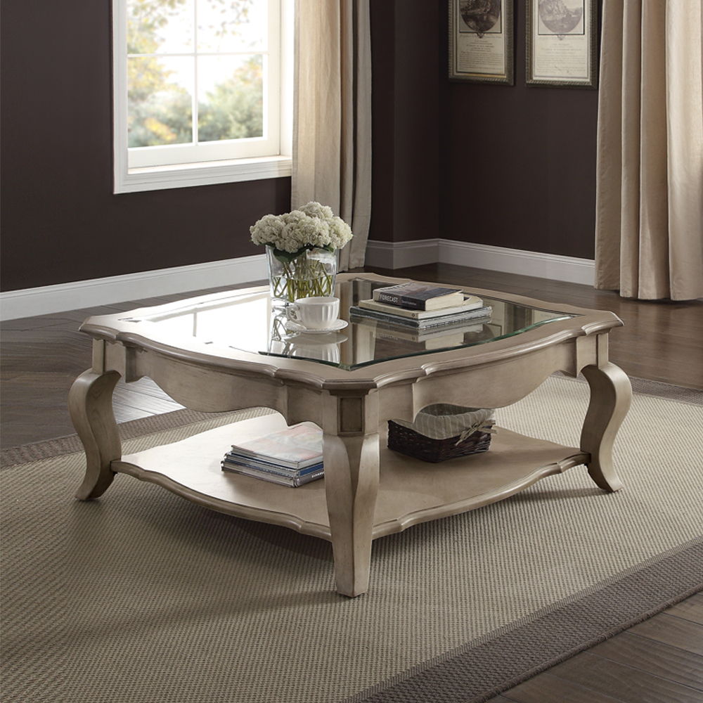 Chelmsford - Coffee Table - Clear Glass & Antique Taupe - Urban Living Furniture (Los Angeles, CA)