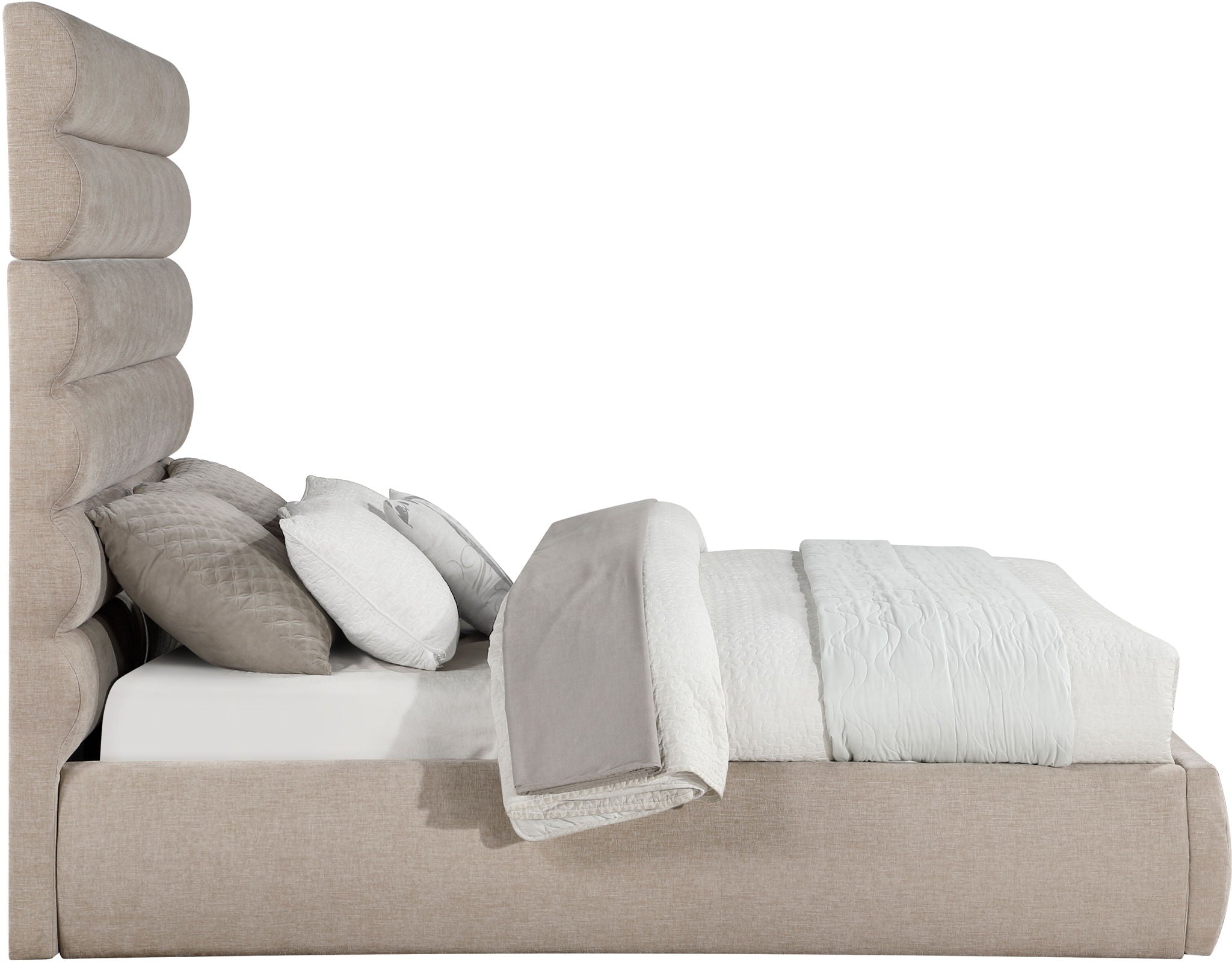 Adam - Chenille Fabric Bed With 70.5" Headboard