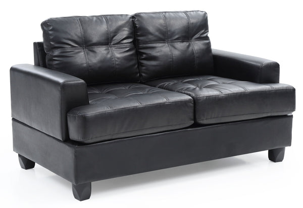 Stylish Transitional Loveseat For Two - Black