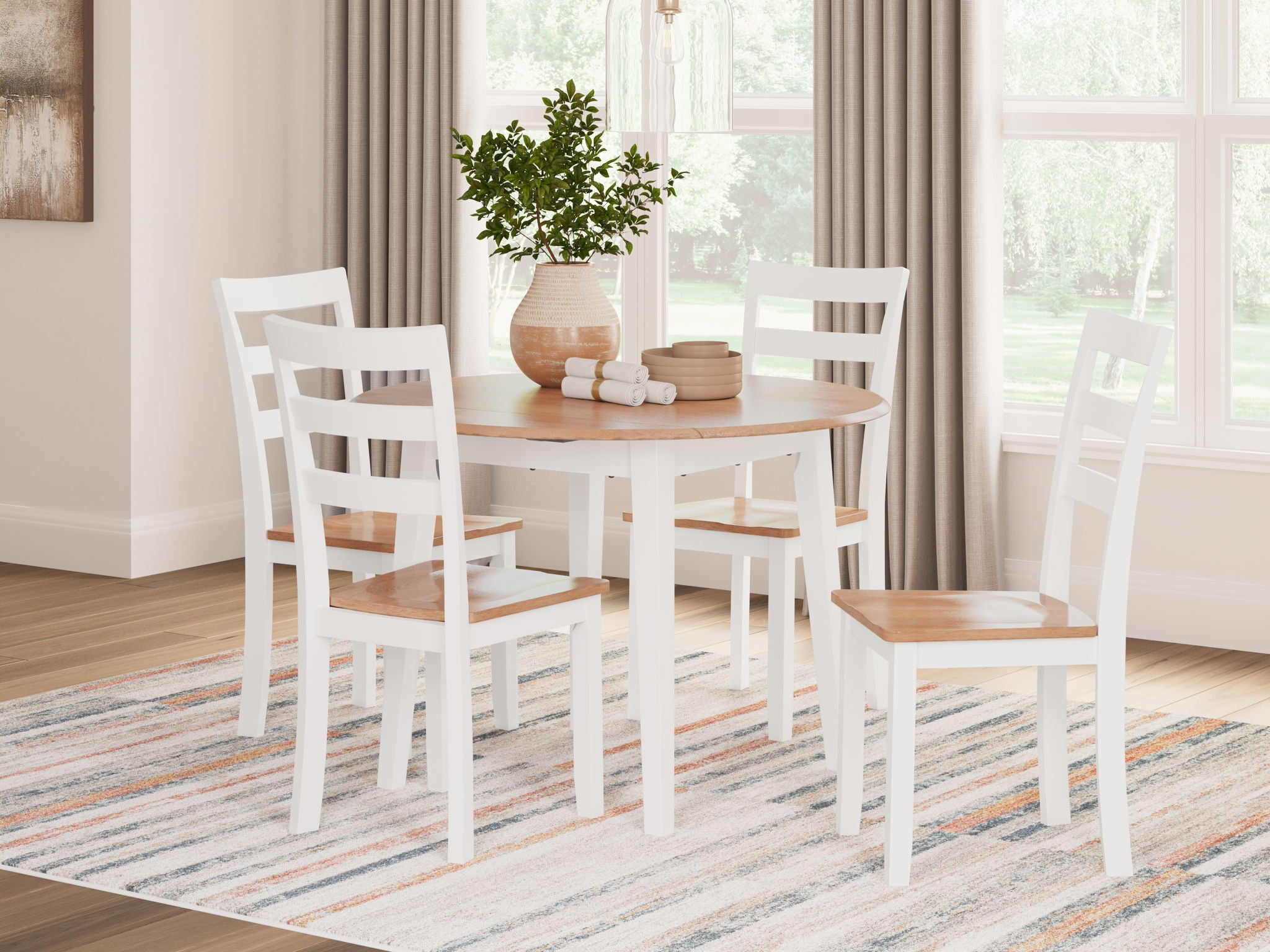 Gesthaven - Round Dining Room Drop Leaf Table Set - Urban Living Furniture (Los Angeles, CA)