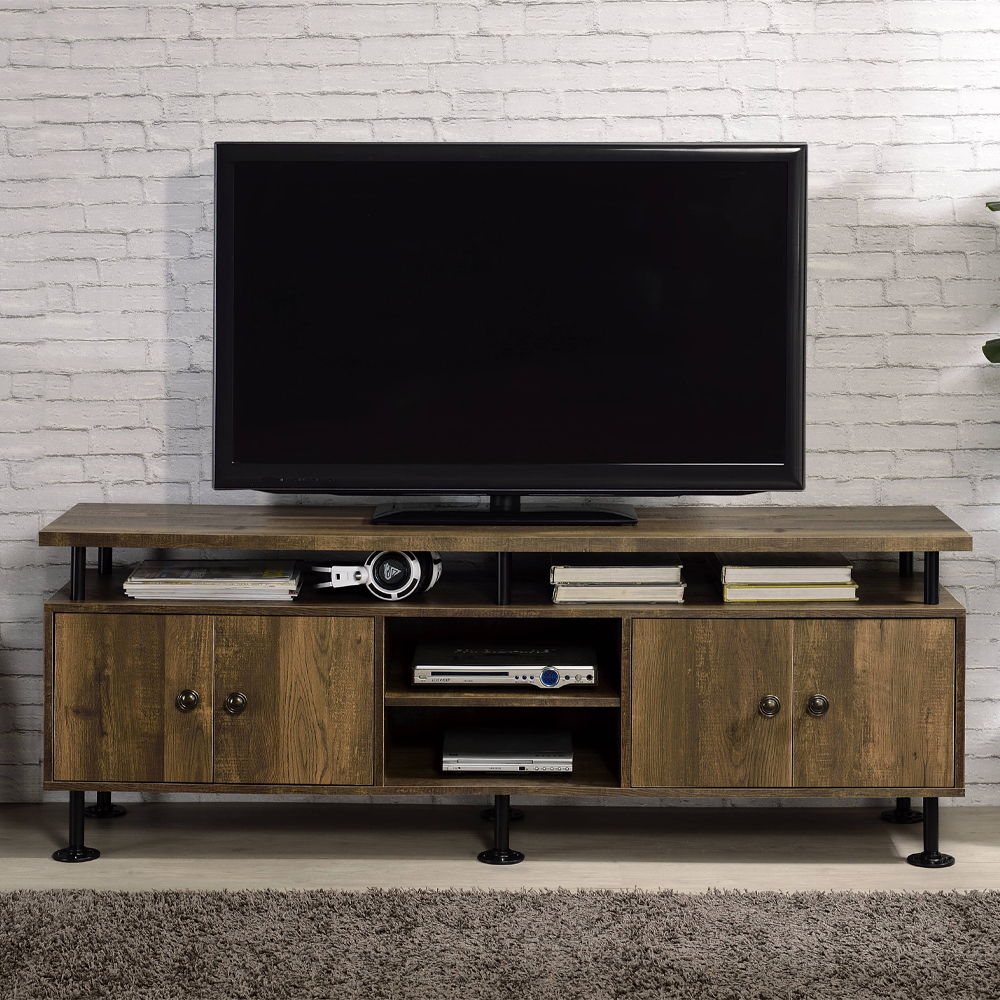 Ensata II - TV Stand - Rustic Oak & Black - Urban Living Furniture (Los Angeles, CA)