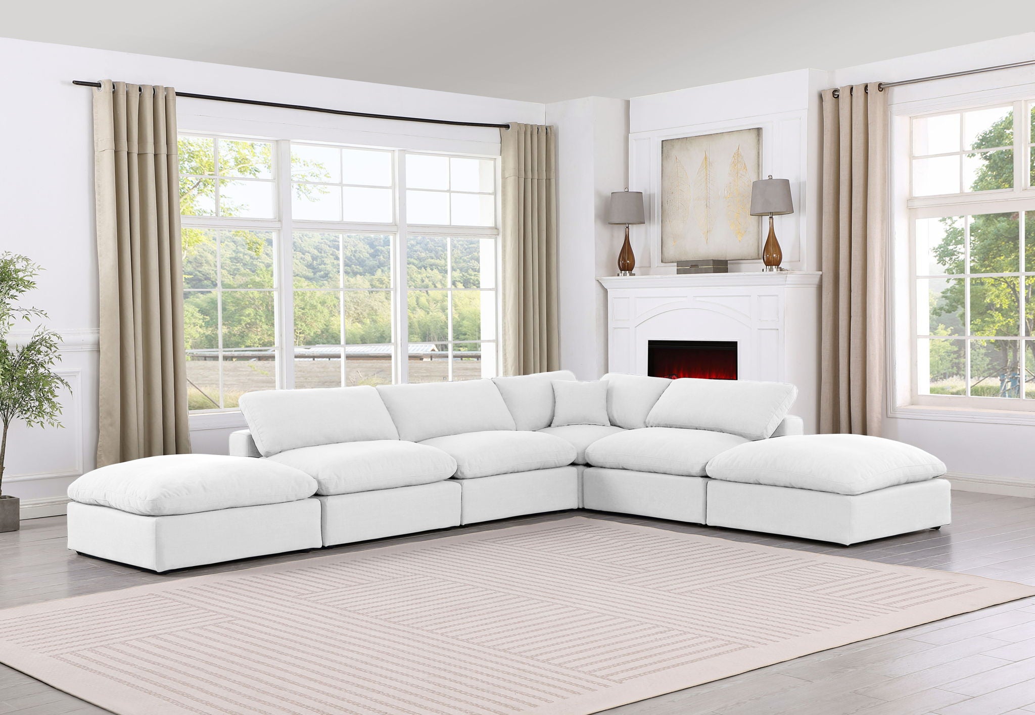 Comfy - 6 Piece Linen Modular Sectional - Urban Living Furniture (Los Angeles, CA)