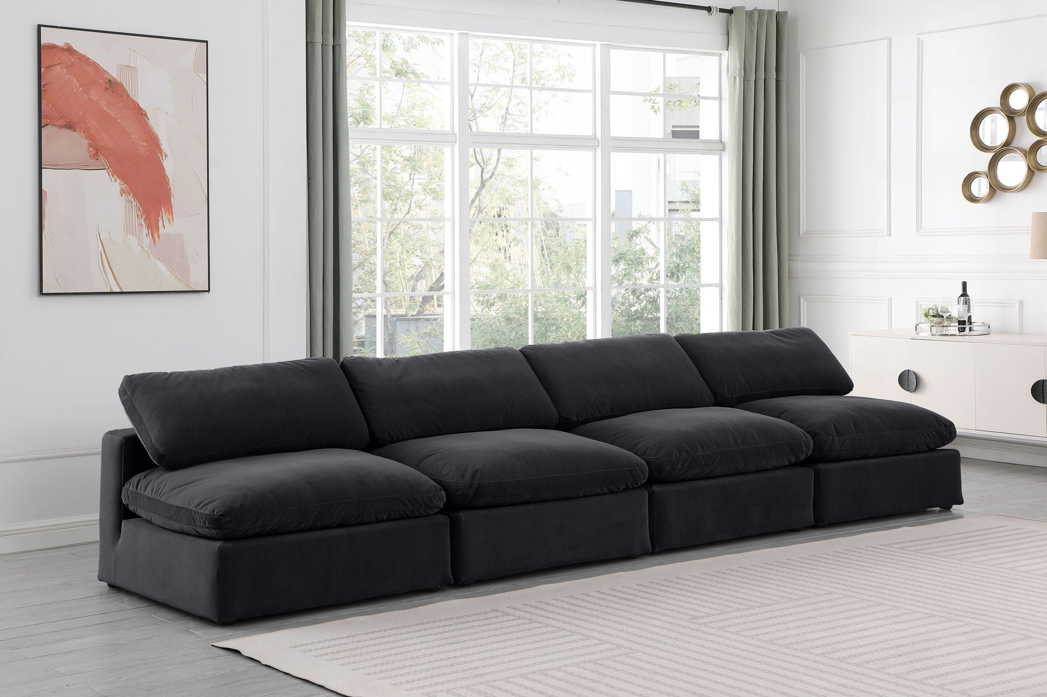 Comfy - Velvet Modular Armless Sofa 4 Seats - Urban Living Furniture (Los Angeles, CA)