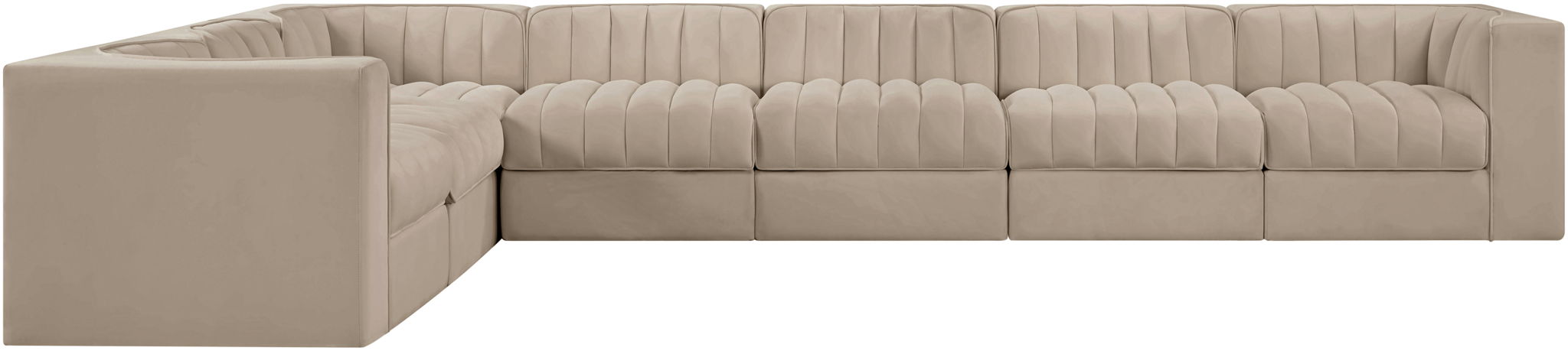 Rummi - Velvet Performance Fabric Upholstered 7 Piece Modular Sectional (With 3 Corner Chairs) - Urban Living Furniture (Los Angeles, CA)