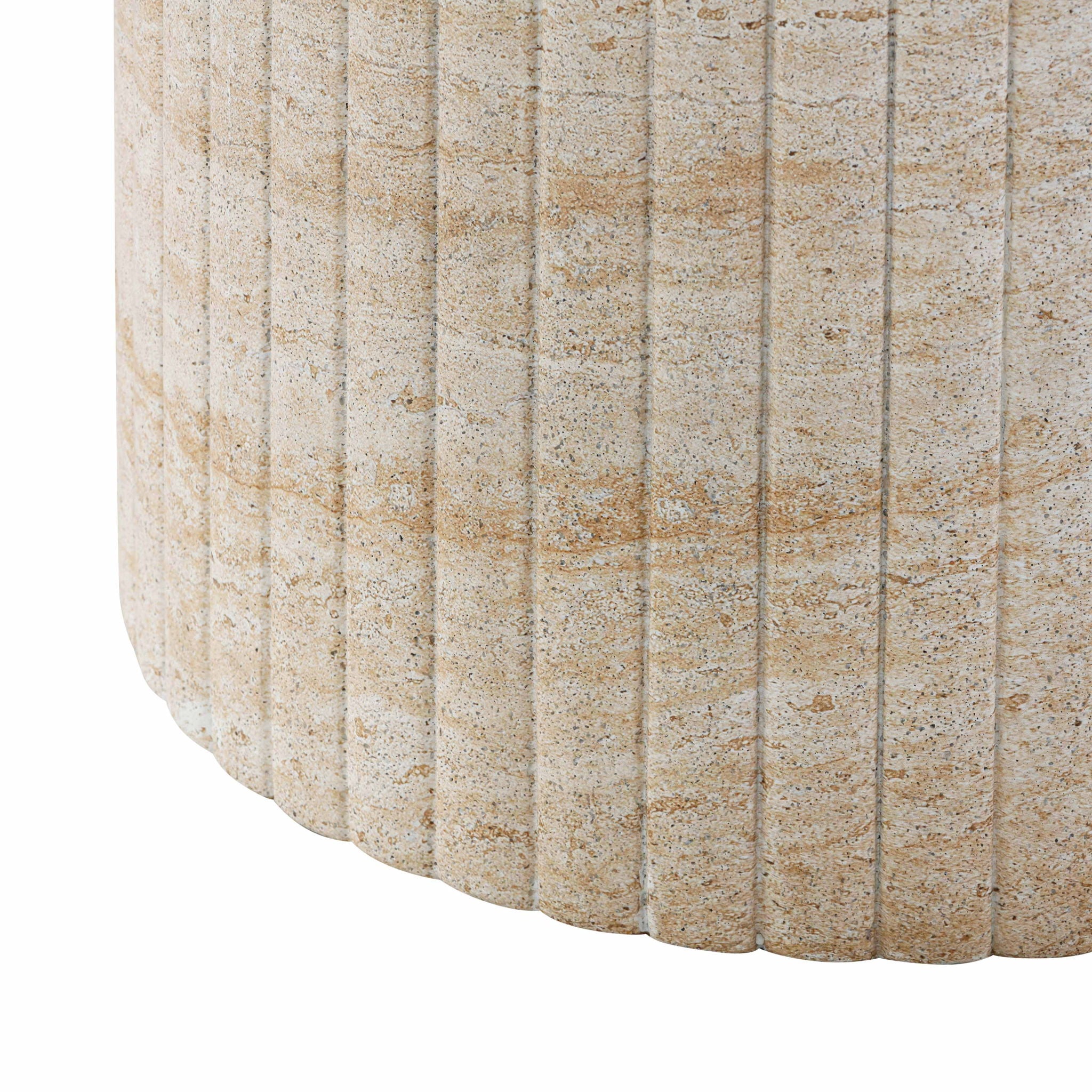 Blossom - Indoor / Outdoor Round Dining Table - Washed Travertine - Urban Living Furniture (Los Angeles, CA)