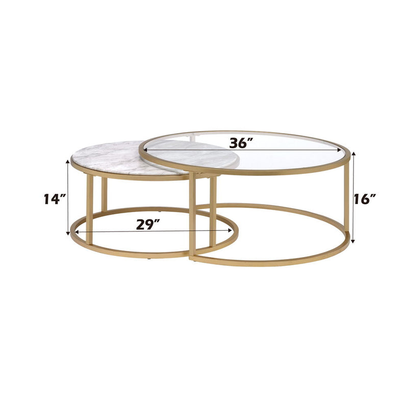 Shanish - Coffee Table - Faux Marble & Gold - Urban Living Furniture (Los Angeles, CA)