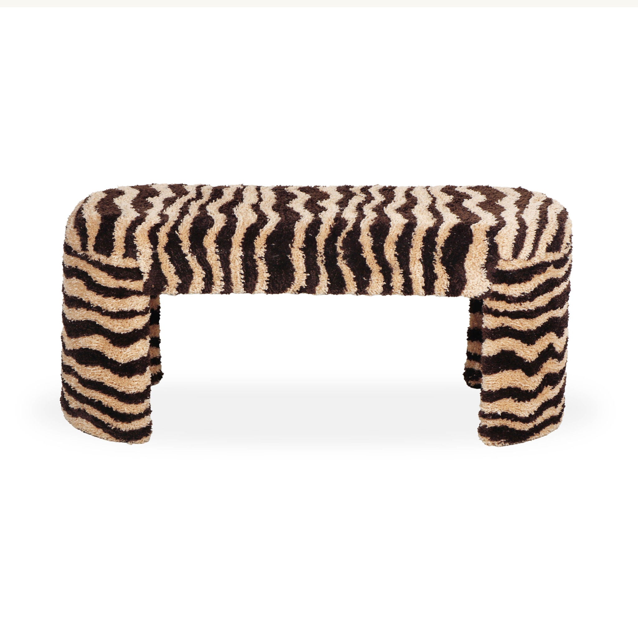 Zebra - Striped Tufted Bench - Brown - Urban Living Furniture (Los Angeles, CA)