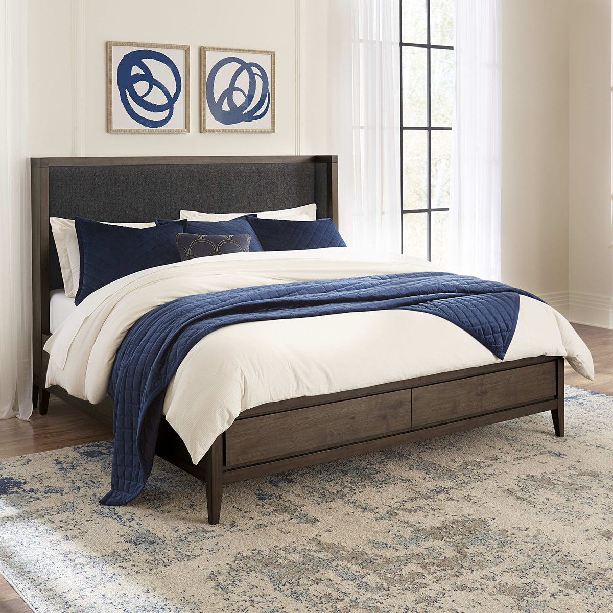 Boracay - Upholstered Wingback Storage Bed