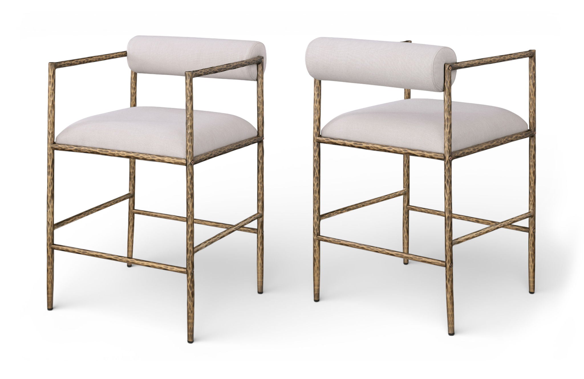 Axis - Linen Textured Beige Fabric Upholstered Counter Stool (Set of 2) - Urban Living Furniture (Los Angeles, CA)