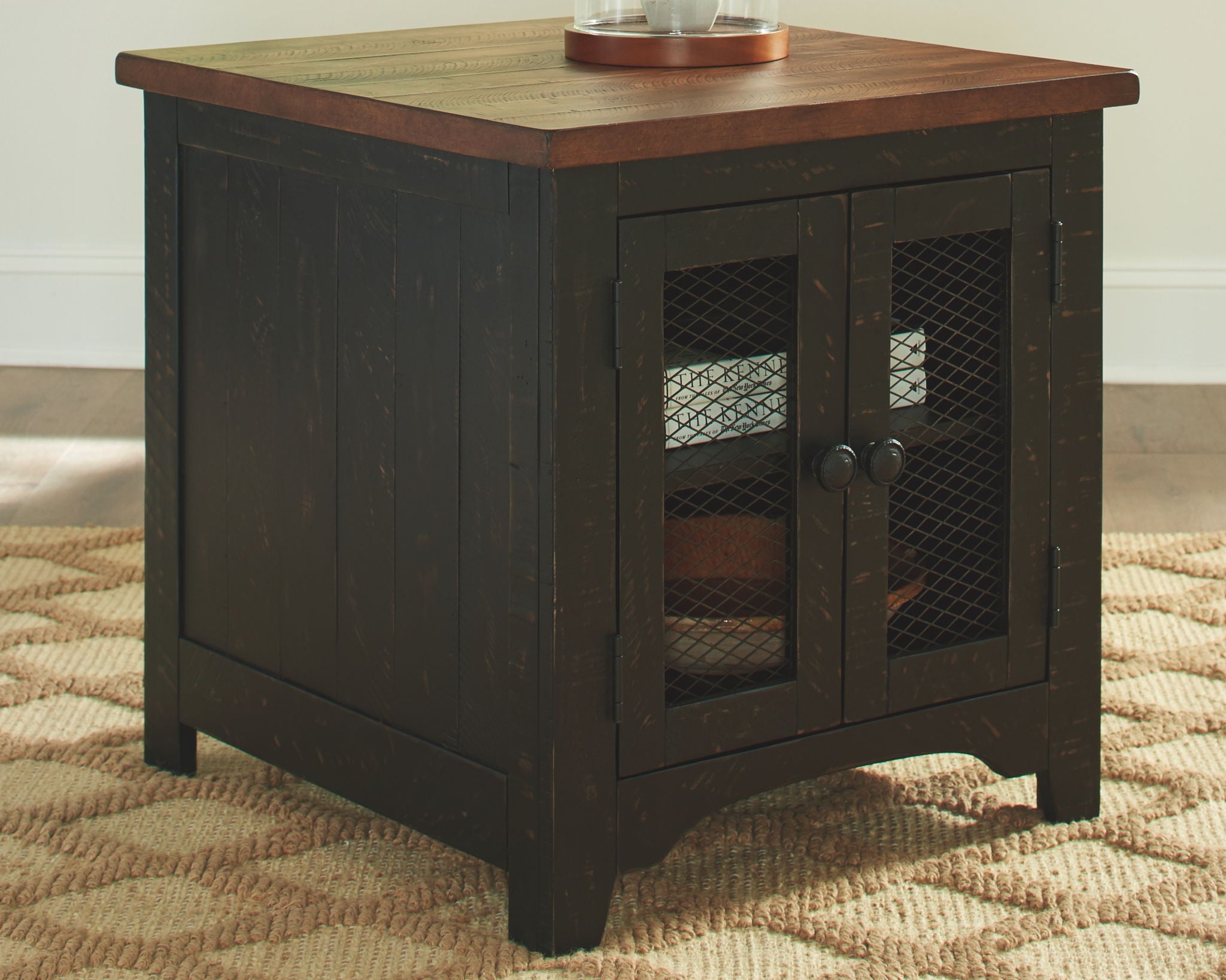 Valebeck - Black / Brown - Rectangular End Table - Urban Living Furniture (Los Angeles, CA)