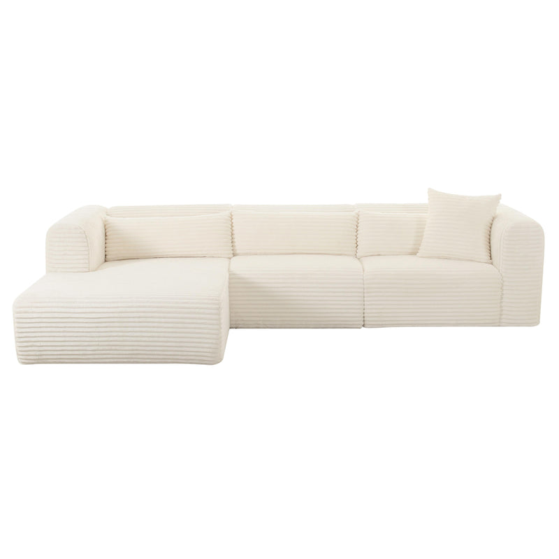 Tarra - Fluffy Oversized Corduroy Modular Sectional