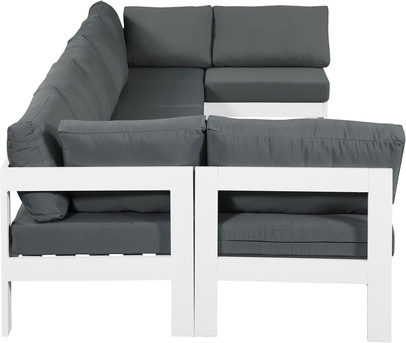 Nizuc - Outdoor Patio 7 Piece Modular Sectional With White Frame