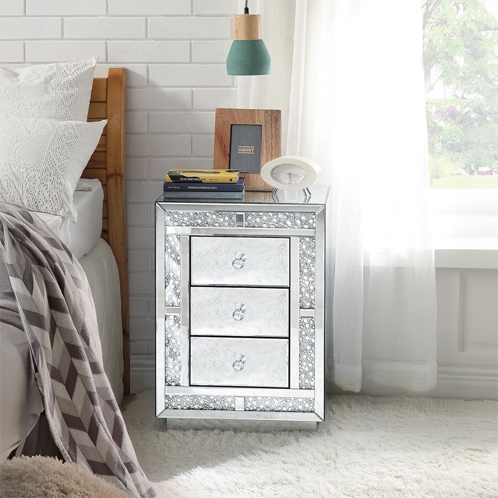 Mallika - Accent Table - Mirrored & Faux Crystals - Urban Living Furniture (Los Angeles, CA)