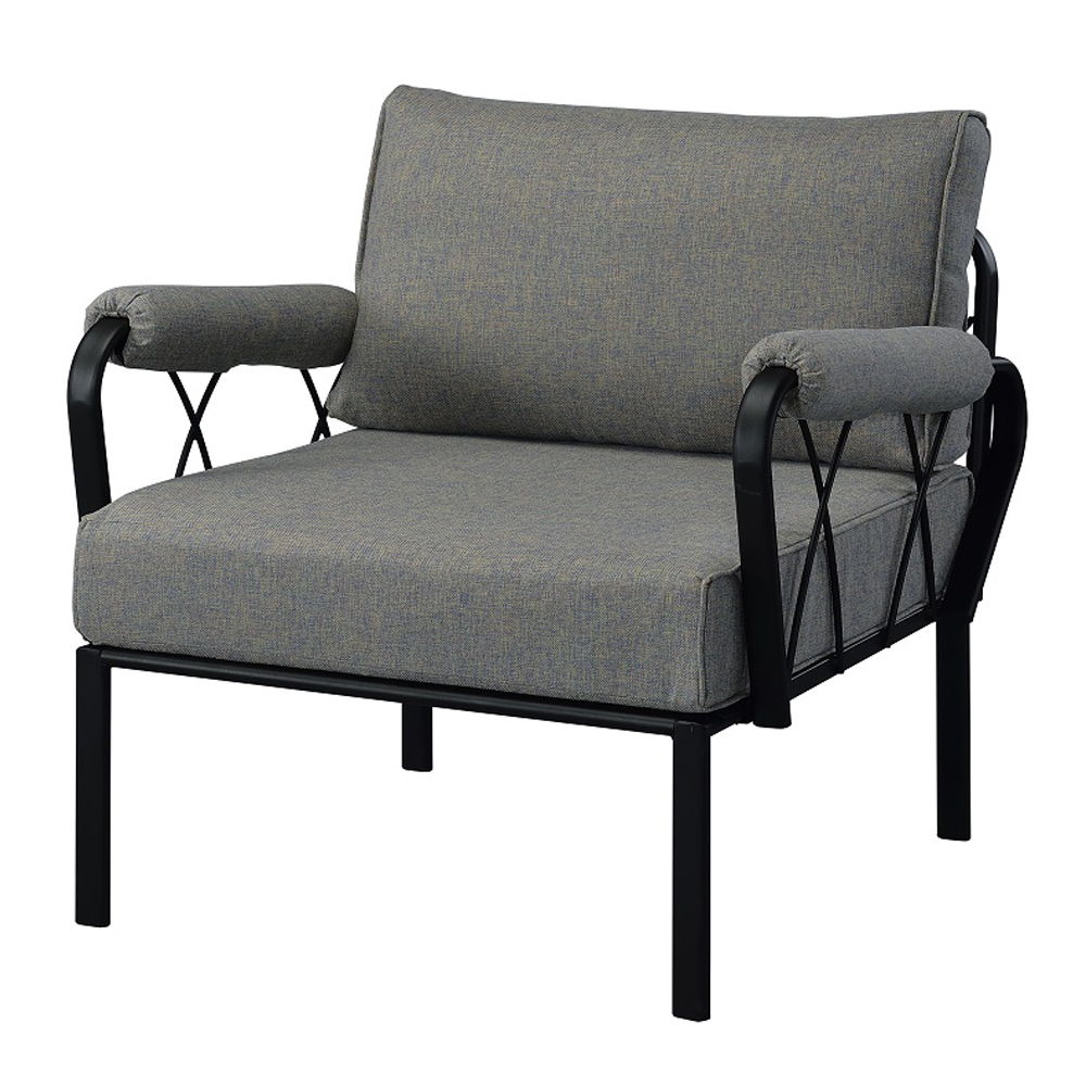Rajni - Patio Arm Chair - Gray Fabric & Black - Urban Living Furniture (Los Angeles, CA)