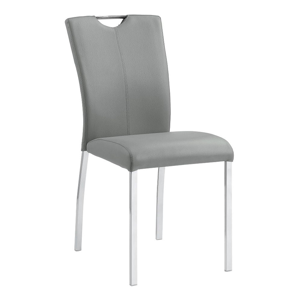 Pagan - Side Chair (Set of 2) - Gray Synthetic Leather & Chrome - Urban Living Furniture (Los Angeles, CA)