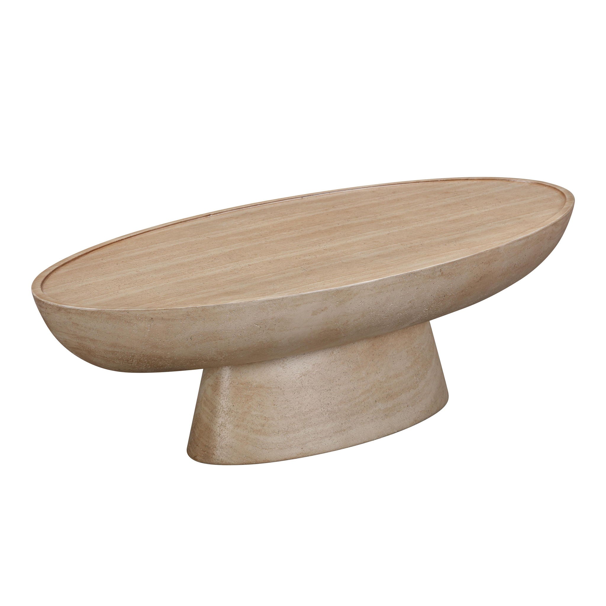 Eclipse - Textured Faux Travertine Indoor / Outdoor Coffee Table - Beige - Urban Living Furniture (Los Angeles, CA)