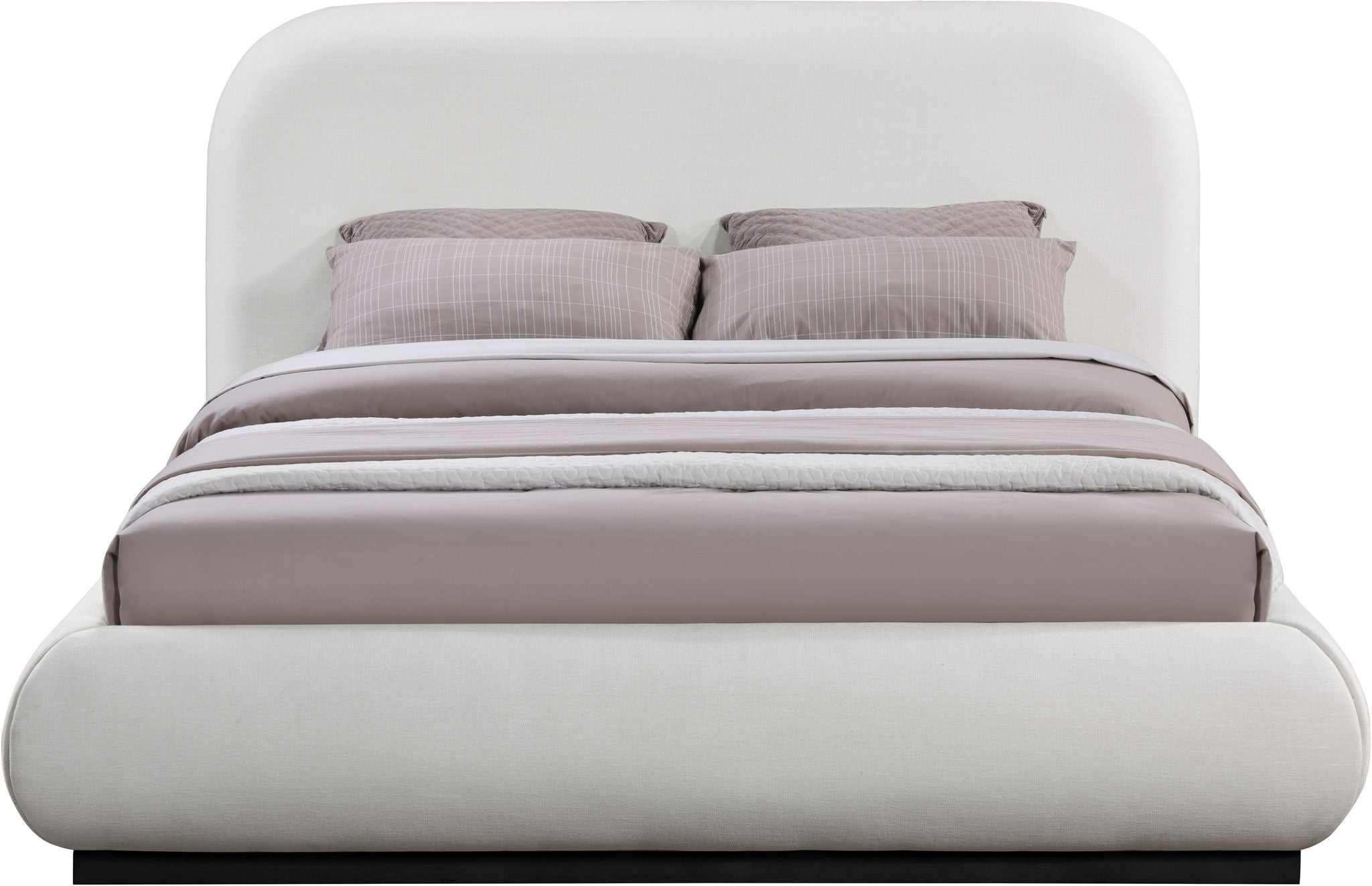 Vaughn - Linen Bed With Black Base - Urban Living Furniture (Los Angeles, CA)