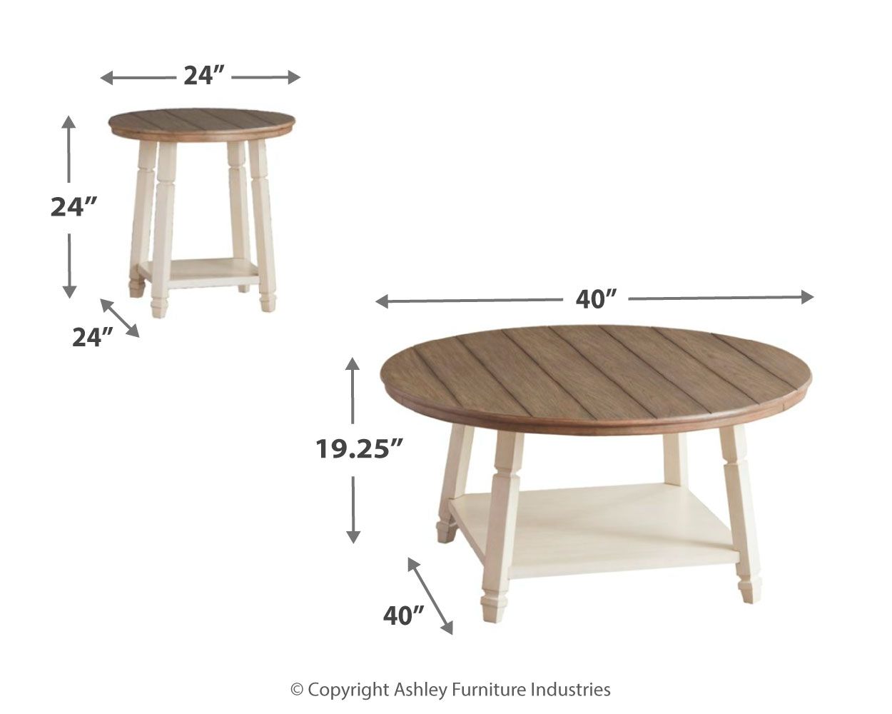 Bolanbrook - White / Brown / Beige - Occasional Table Set (Set of 3) - Urban Living Furniture (Los Angeles, CA)
