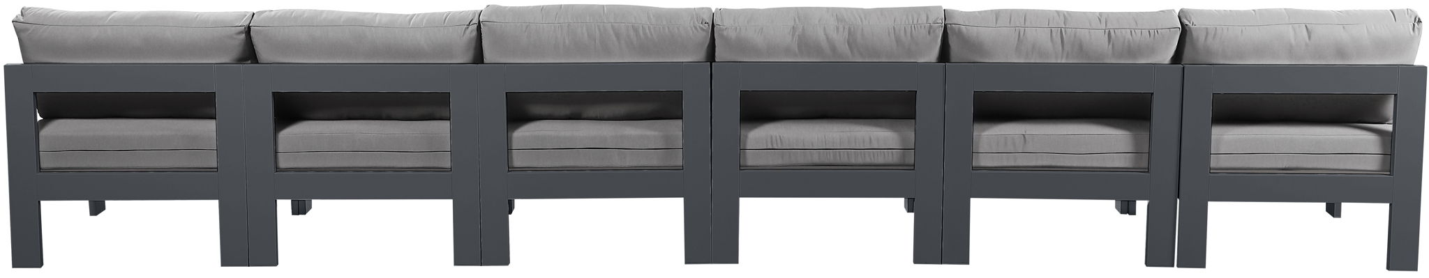 Nizuc - Outdoor Patio 6 Seat Armless Modular Sofa With Gray Frame - Urban Living Furniture (Los Angeles, CA)