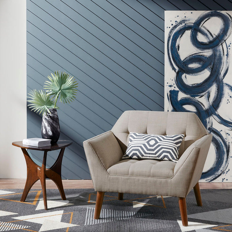 Mid-Century Modern Lounge Chair With Button Tufting
