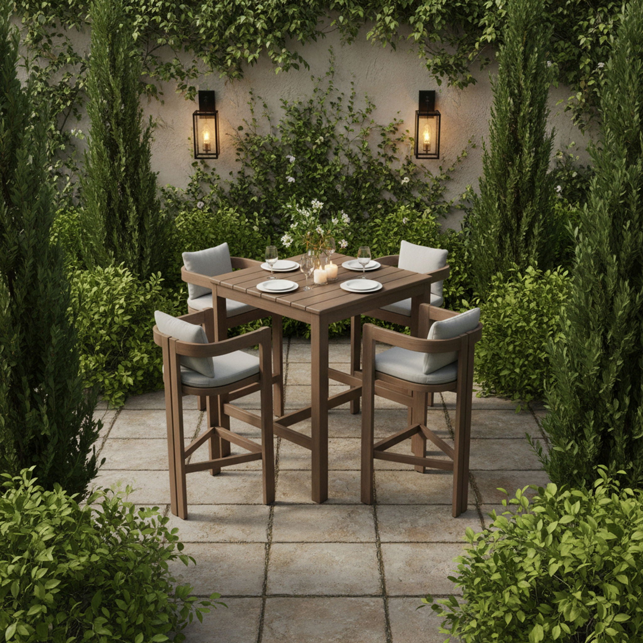 Newport - Acacia Wood Outdoor Patio Bar Table - Urban Living Furniture (Los Angeles, CA)