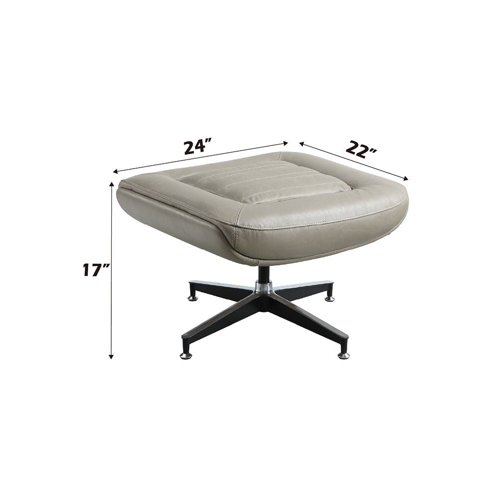 Piran - Ottoman - Twilight Top Grain Leather - Urban Living Furniture (Los Angeles, CA)