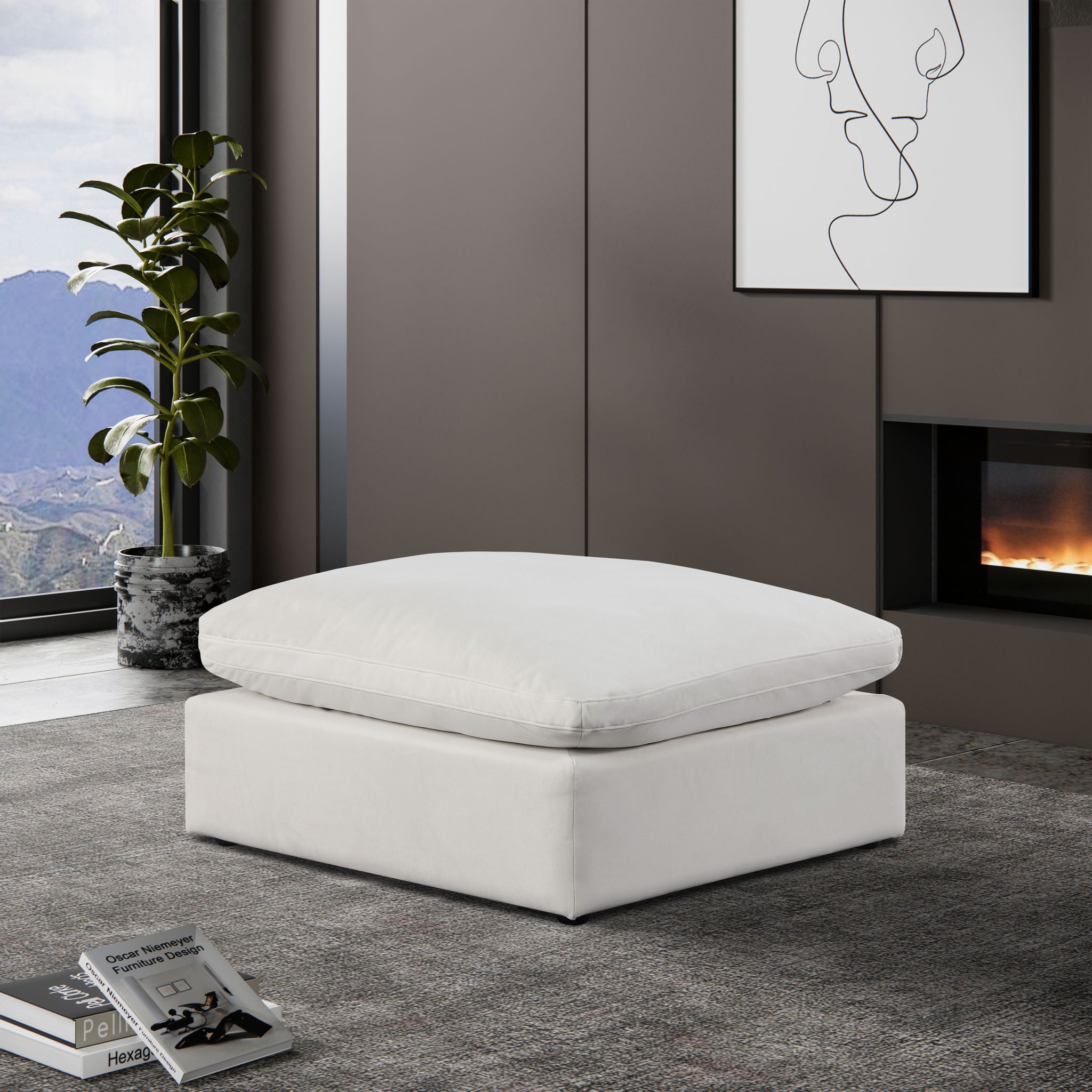 Comfy - Velvet Ottoman - Urban Living Furniture (Los Angeles, CA)