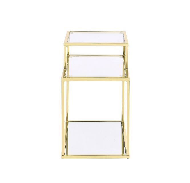 Uchenna - Side Table - Clear Glass & Gold Finish - Urban Living Furniture (Los Angeles, CA)