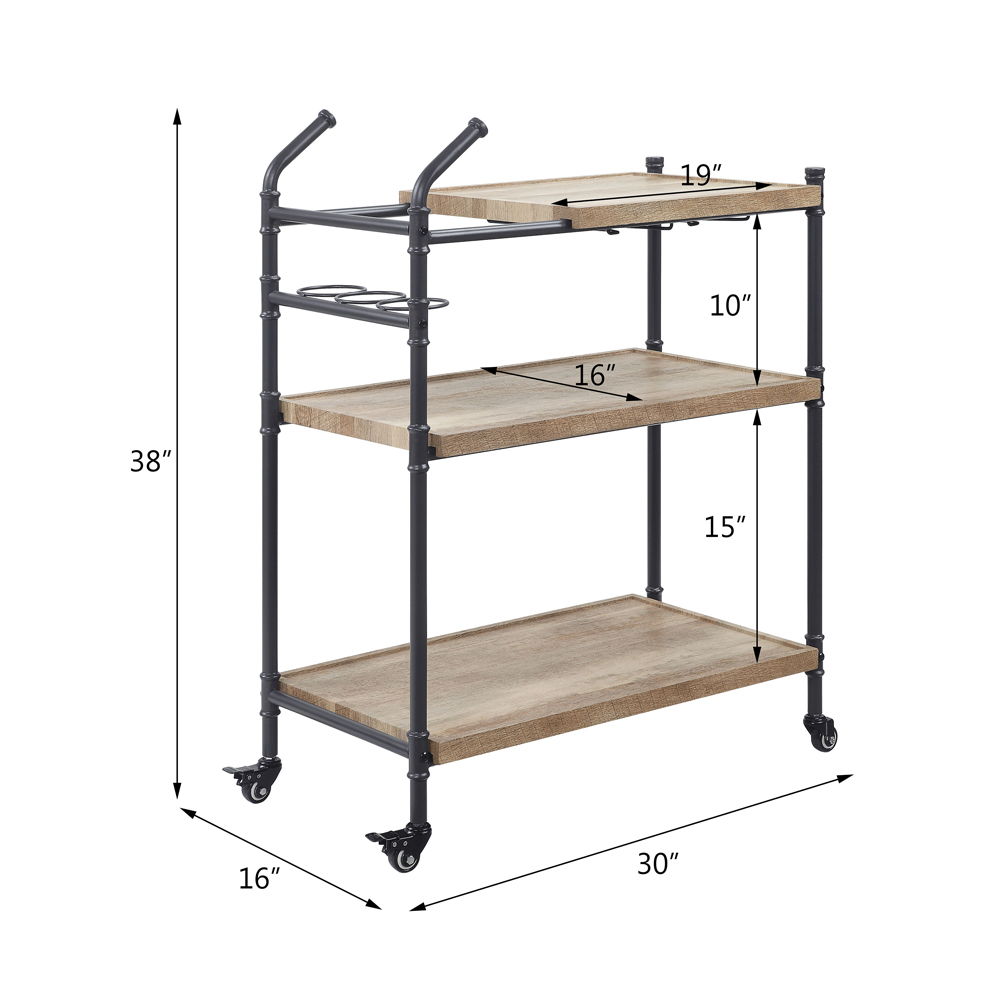 Brantley - Serving Cart - Oak & Sandy Black - Urban Living Furniture (Los Angeles, CA)