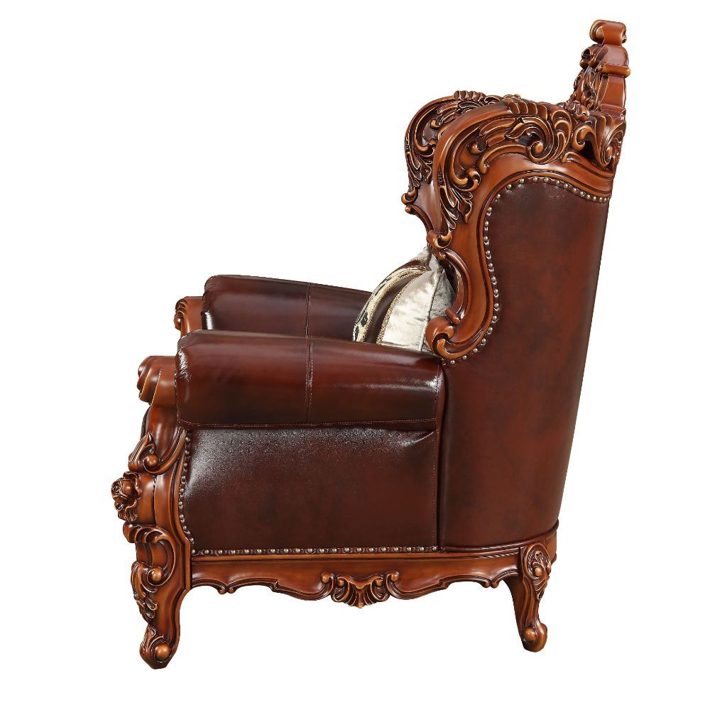 Eustoma - Chair - Cherry Top Grain Leather Match & Walnut - Urban Living Furniture (Los Angeles, CA)