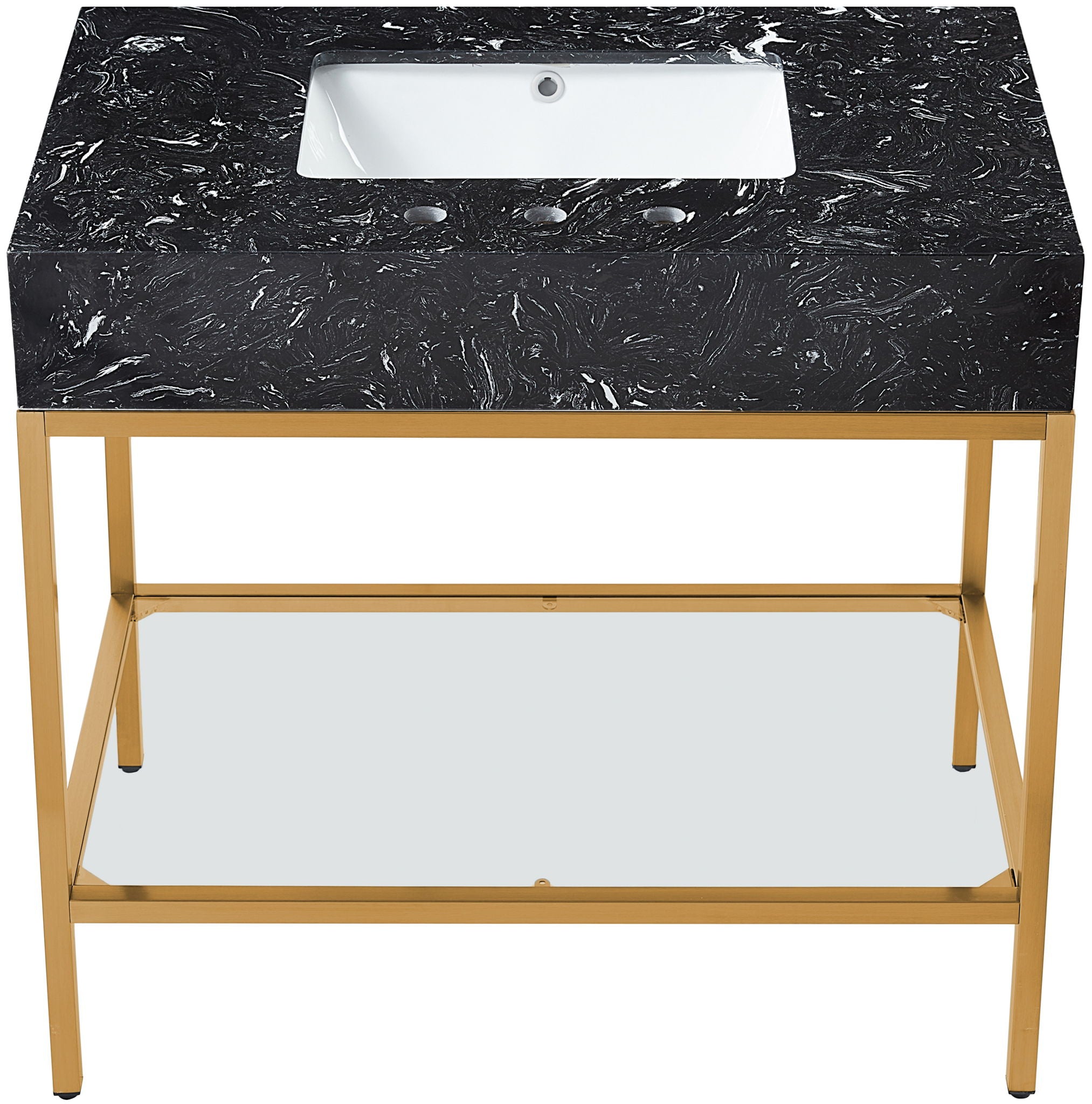 Marmo - Engineered Marble Bathroom Vanity With Gold Base - Urban Living Furniture (Los Angeles, CA)