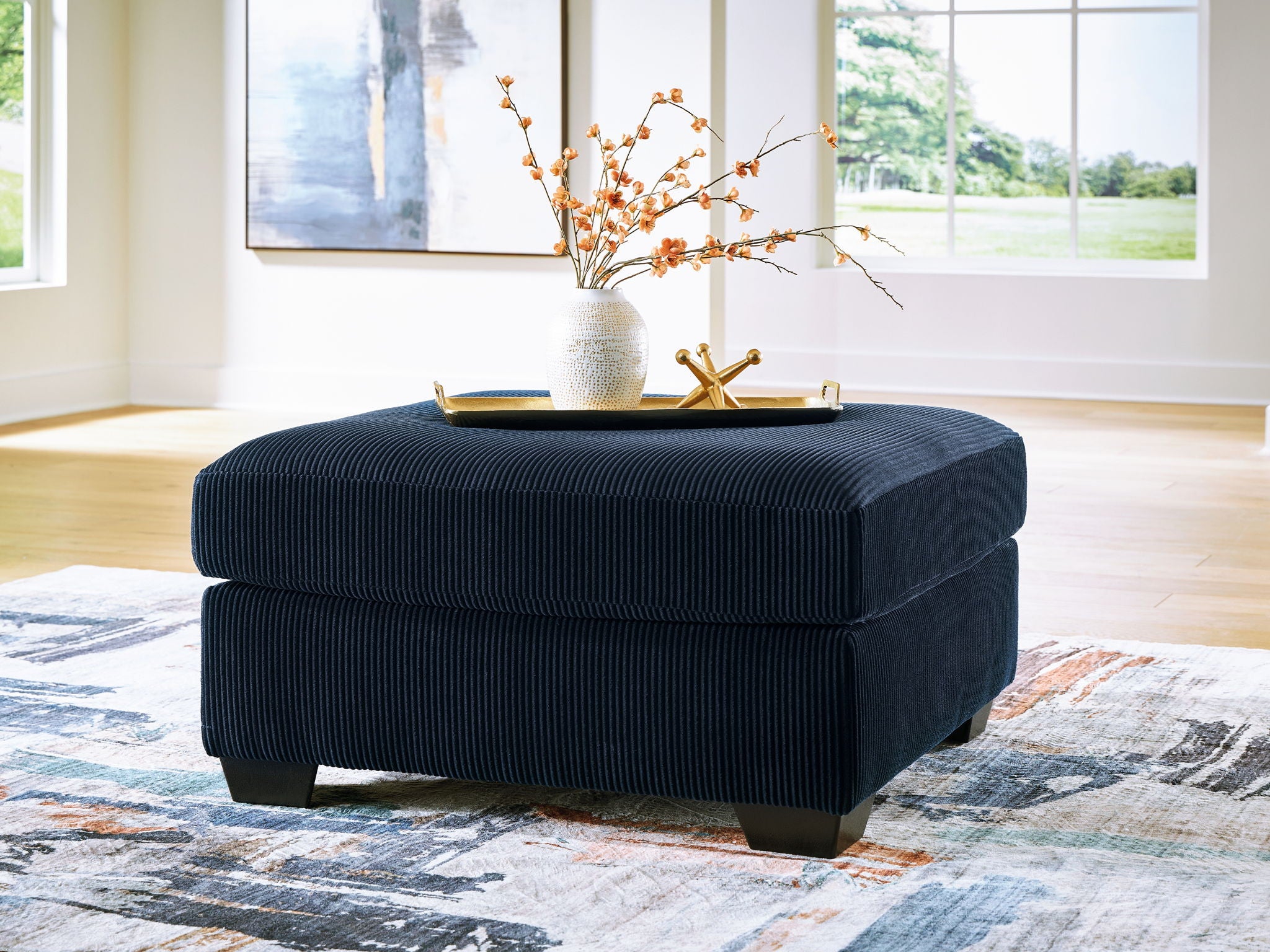 SimpleJoy - Oversized Accent Ottoman - Navy - Urban Living Furniture (Los Angeles, CA)