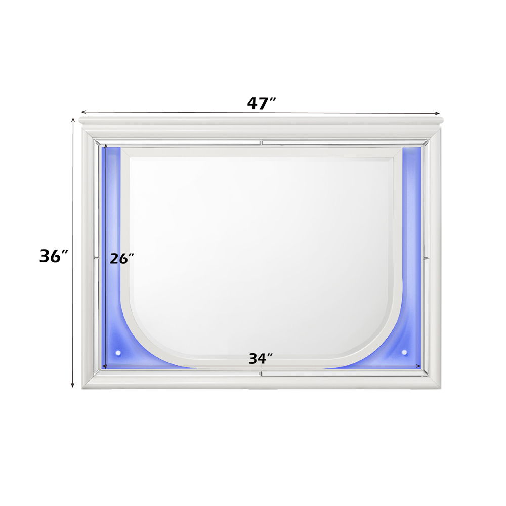 Tarian - Mirror With LED - Pearl White - Urban Living Furniture (Los Angeles, CA)