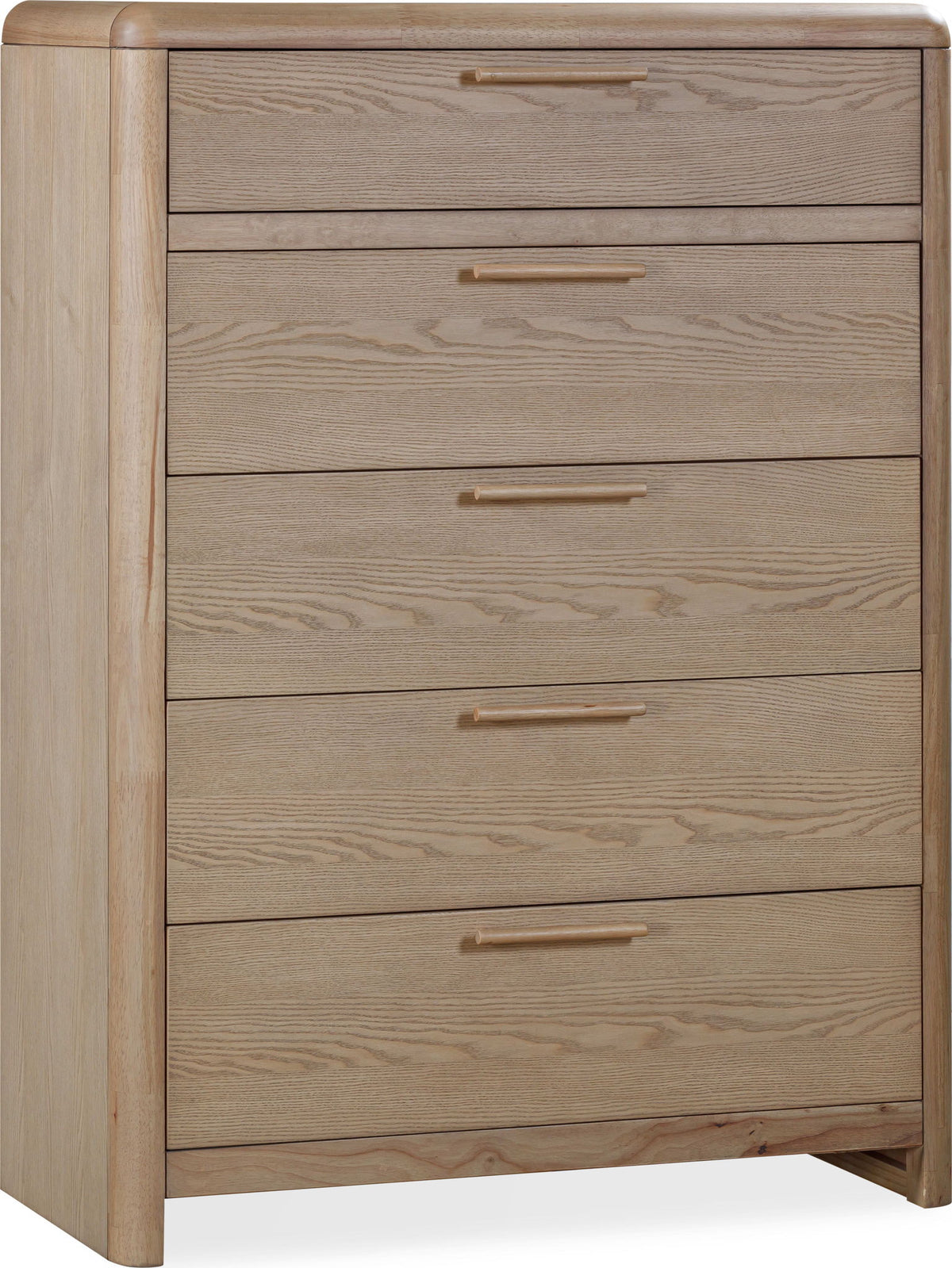 Furano - Five Drawer Ash Wood Chest - Ginger