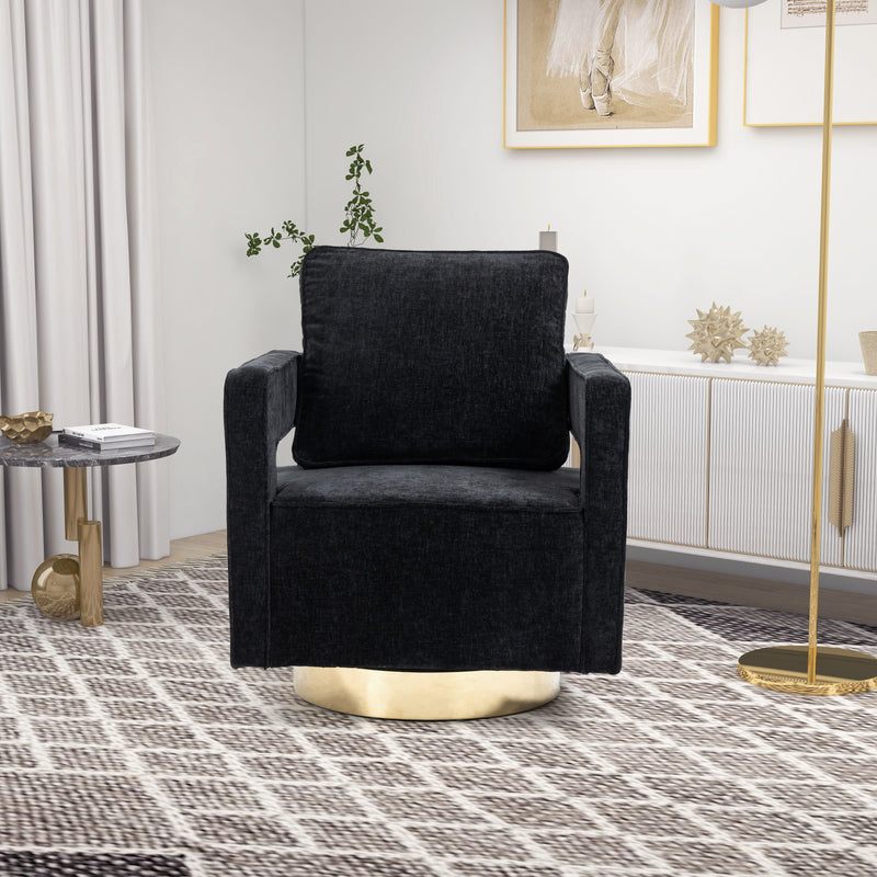 Swivel Accent Open Back Chair Modern Comfy Sofa Chair With Base