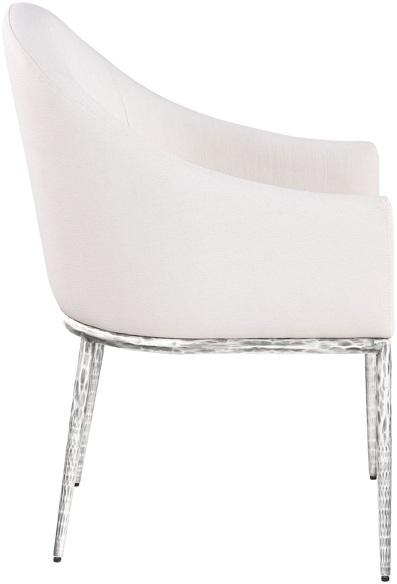 Ferro - Upholstered Dining Arm Chair With Brushed Silver Legs