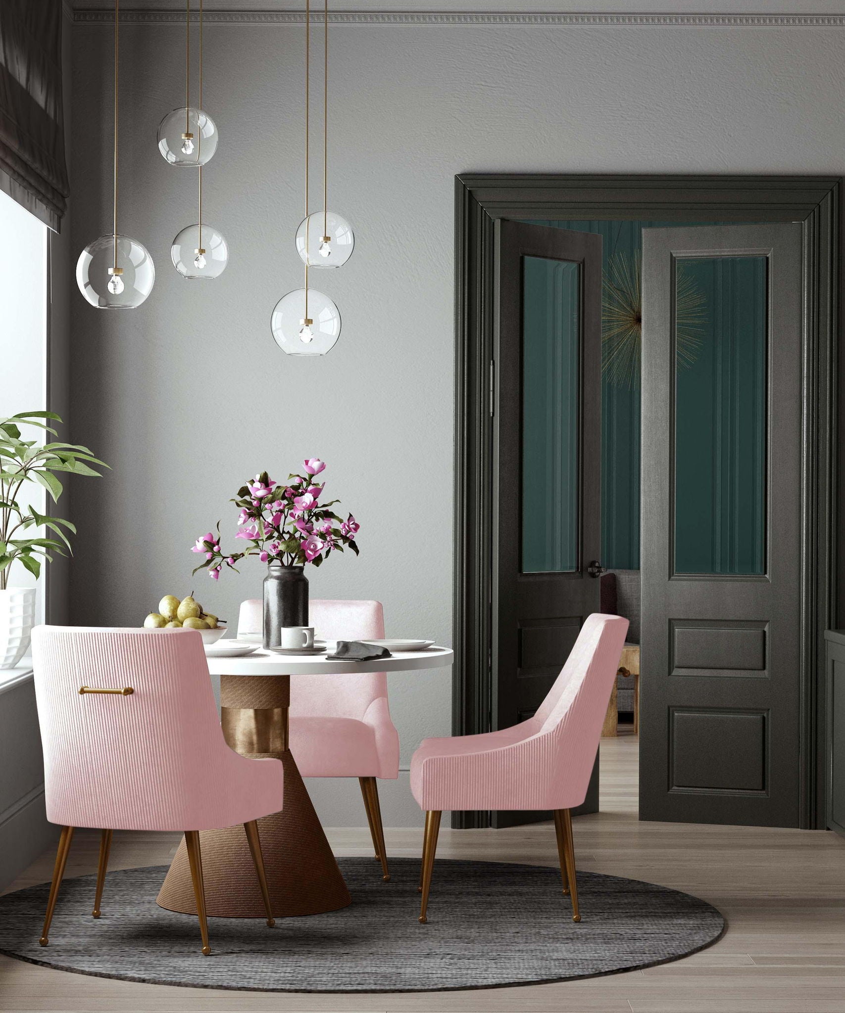 Beatrix - Pleated Velvet Side Chair - Urban Living Furniture (Los Angeles, CA)