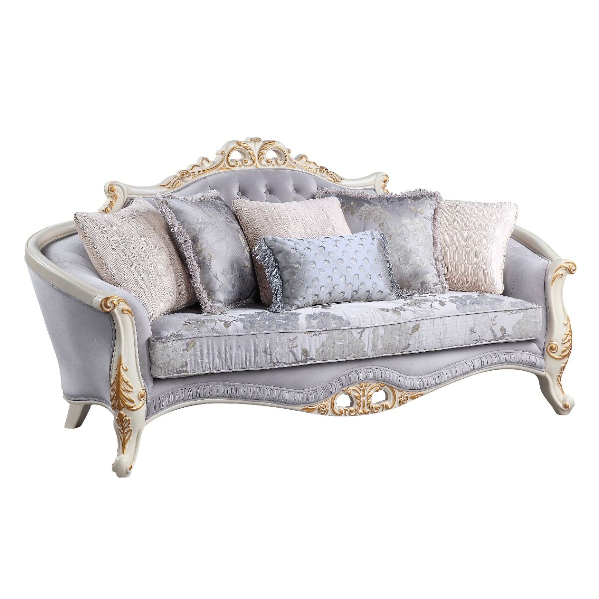 Galelvith - Sofa With 6 Pillow - Gray Fabric - Urban Living Furniture (Los Angeles, CA)