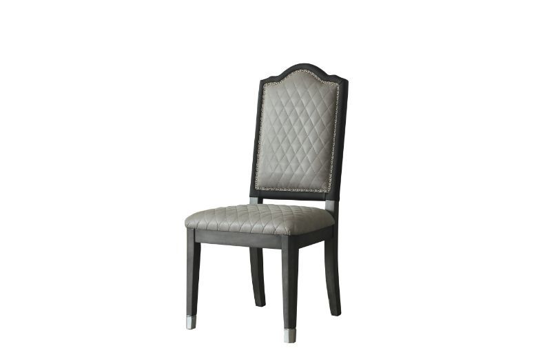 House Beatrice - Side Chair (Set of 2) - Two Tone Gray Fabric & Charcoal - Urban Living Furniture (Los Angeles, CA)