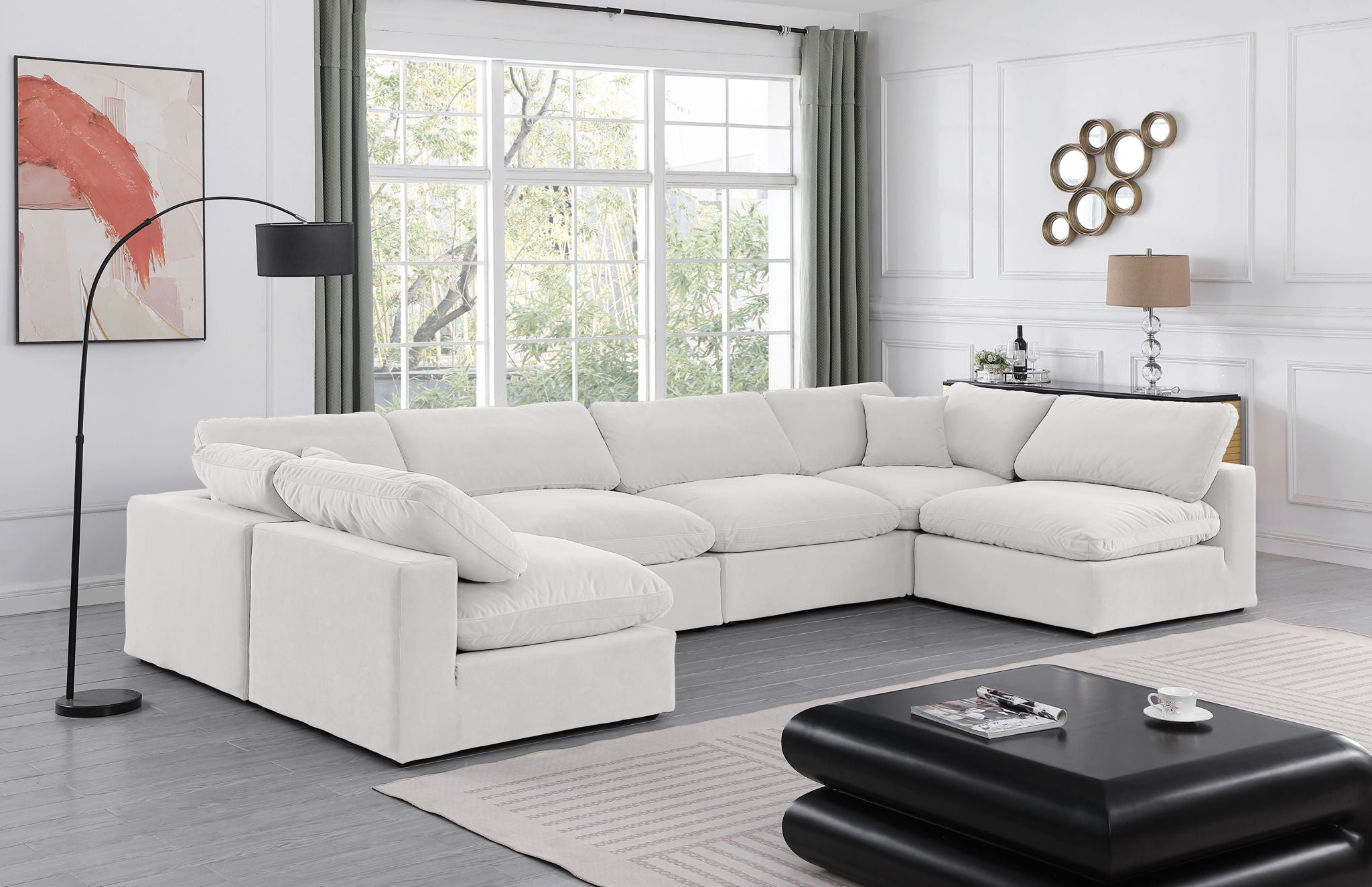Comfy - 6 Piece Velvet Modular Armless Sectional - Urban Living Furniture (Los Angeles, CA)