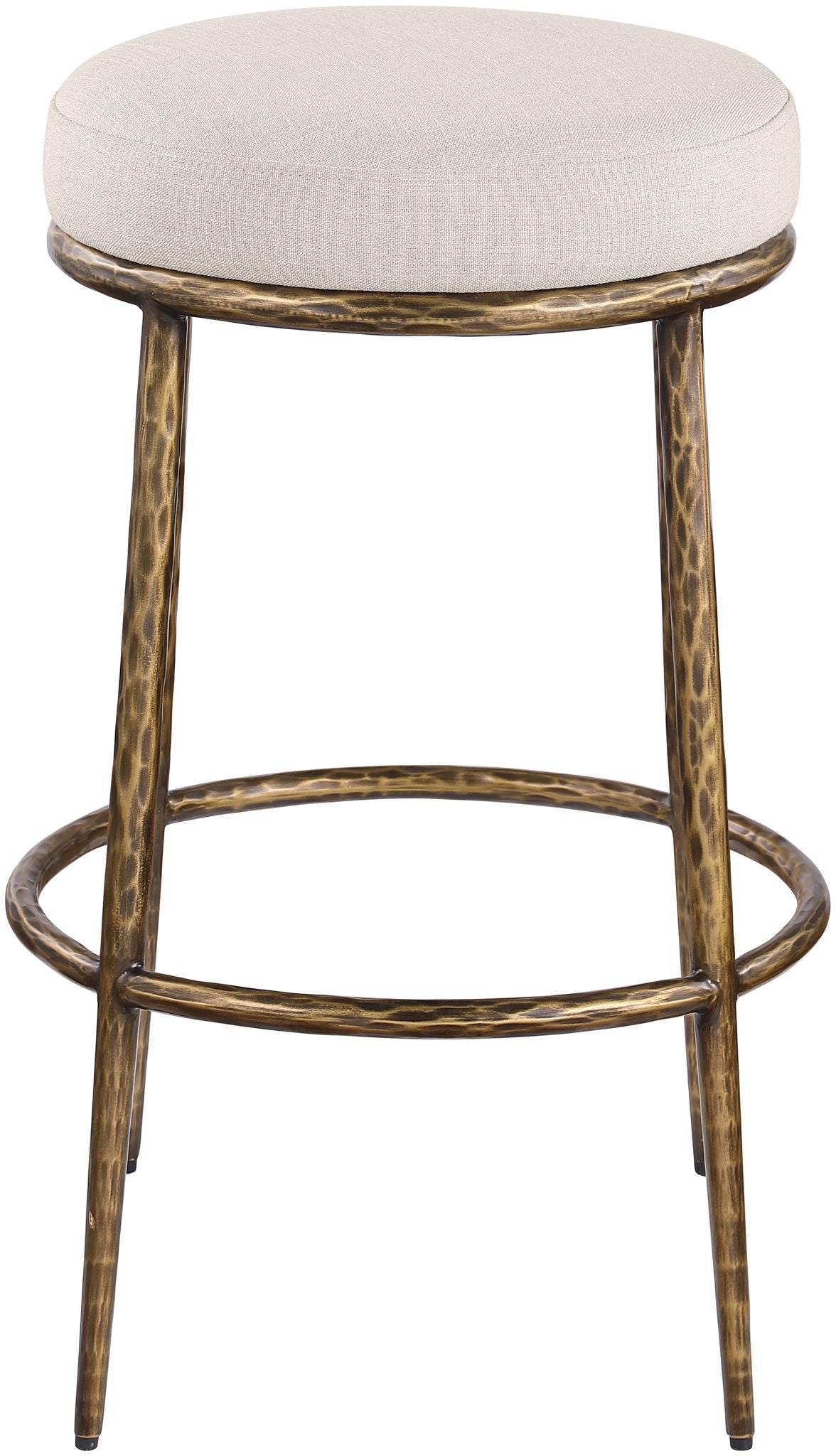 Ferro - Performance Fabric Upholstered Backless Bar Stool - Antique Brass - Urban Living Furniture (Los Angeles, CA)