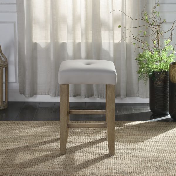 Charnell - Counter Height Stool (Set of 2) - Gray Synthetic Leather & Oak - Urban Living Furniture (Los Angeles, CA)