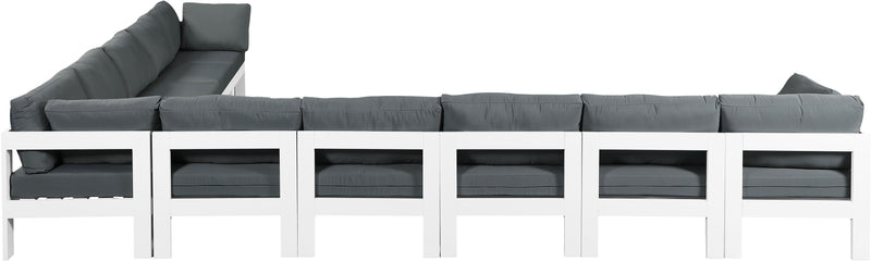 Nizuc - Outdoor Patio 10 Piece Modular Sectional With White Frame
