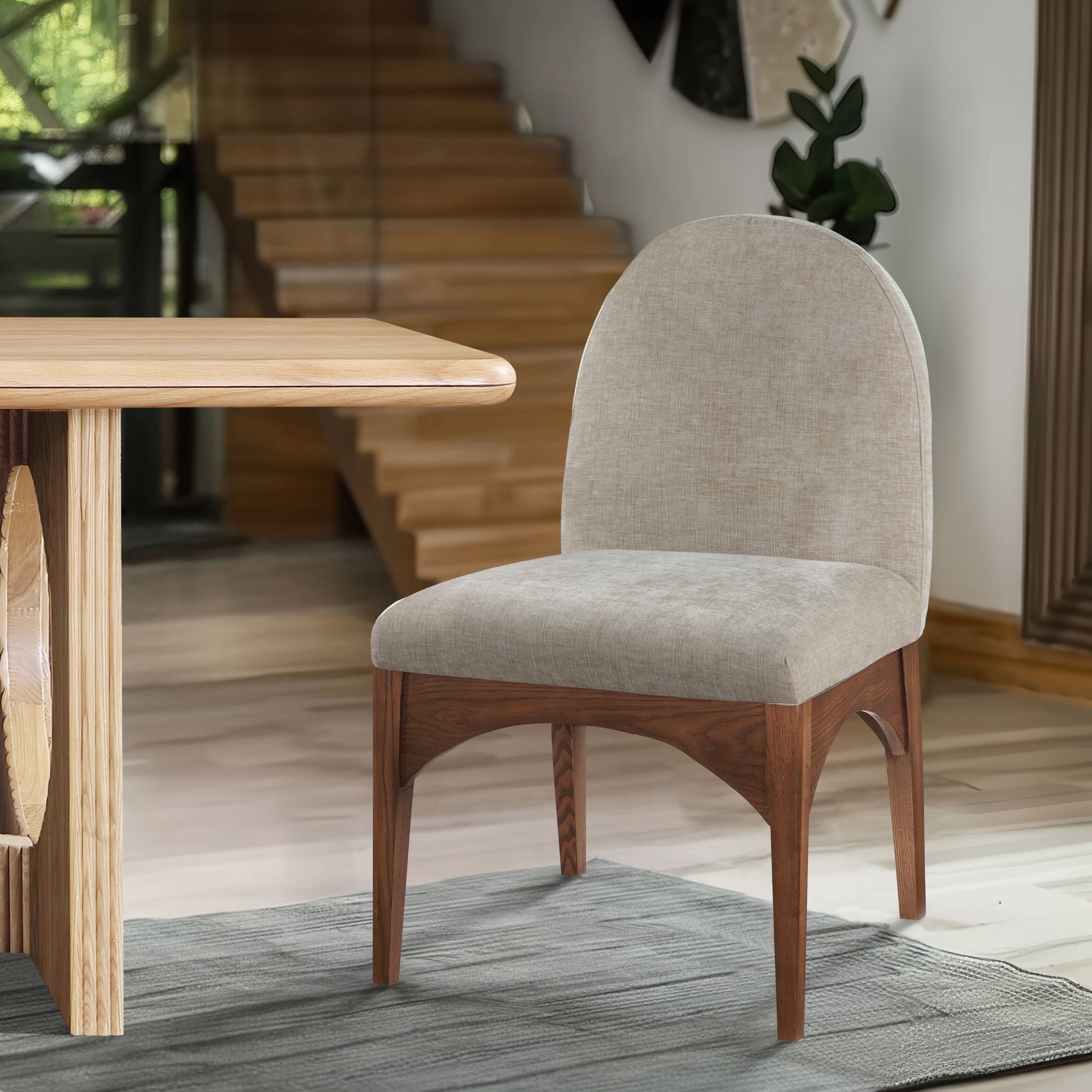 Waldorf - Chenille Dining Side Chair With Brown Legs - Urban Living Furniture (Los Angeles, CA)