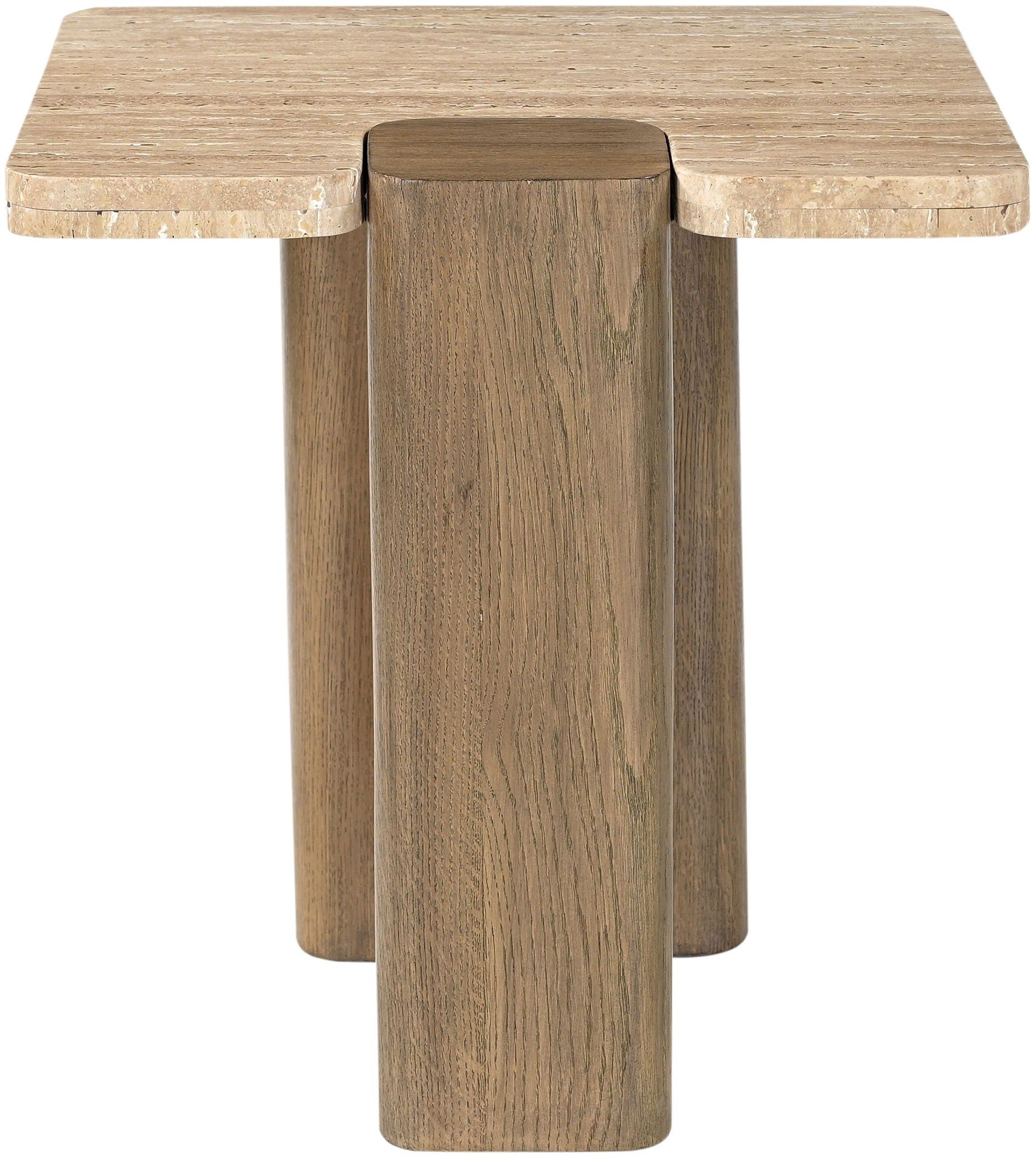 Ravenna - Genuine Fabric Travertine And Oak Wood Table - Urban Living Furniture (Los Angeles, CA)