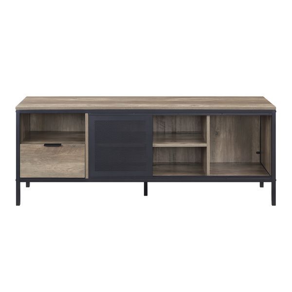 Nantan - TV Stand - Rustic Oak & Black Finish - 21" - Urban Living Furniture (Los Angeles, CA)
