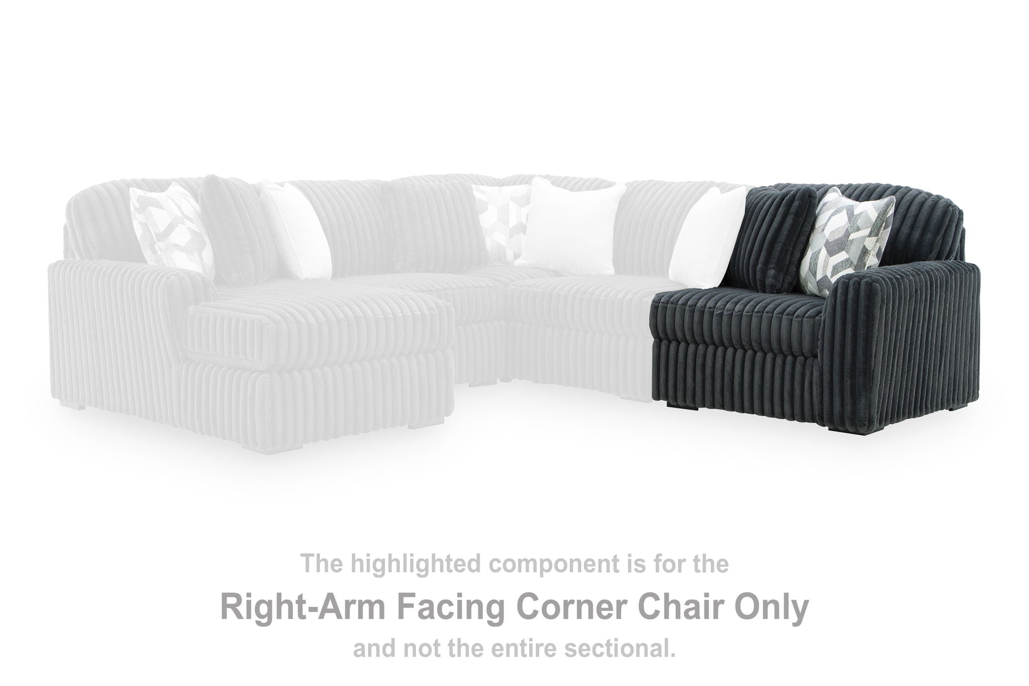 Midnight-Madness - RAF Corner Chair - Gunmetal - Urban Living Furniture (Los Angeles, CA)